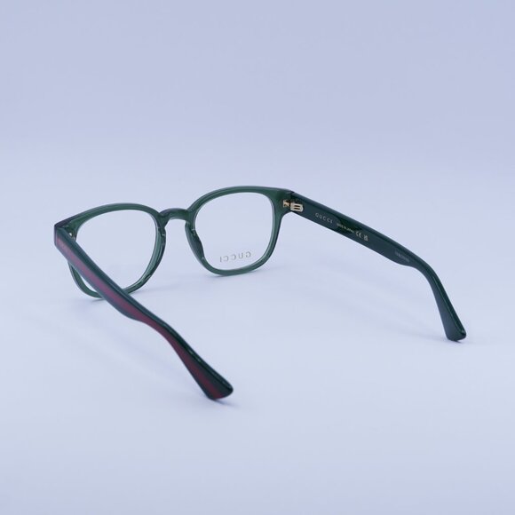 Gucci GG0927O 005 Eyeglasses Transparent Green 49mm Square Frame - Picture 9 of 12